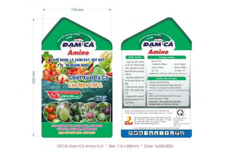 Đạm cá Amino xanh lá 5 lít (can)